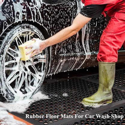 Rubber Outdoor Mats Commercial Restaurant Kitchen Anti Fatigue Rubber Drainage Mat New Non Slip Bar Floor Mat Door Mats for Entrance Garage Garden Use Black 36inch x 60inch from SallyMall