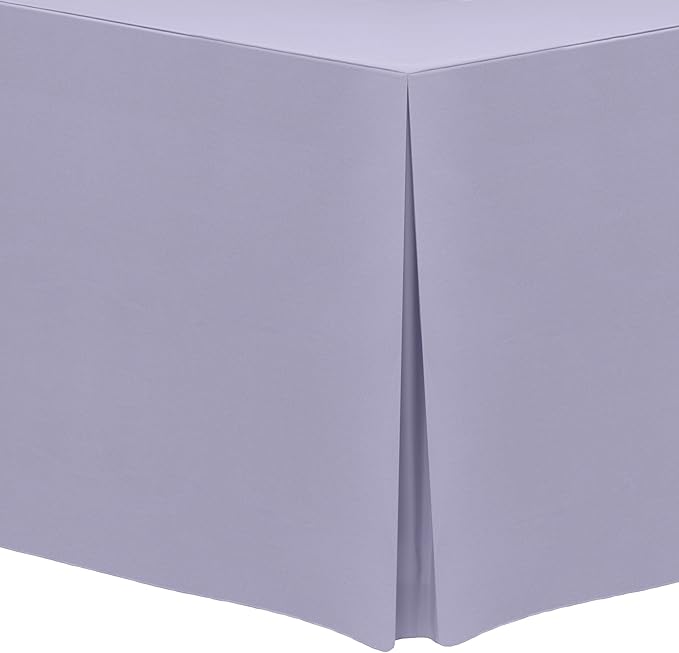 Ultimate Textile -10 Pack- 5 ft. Fitted Polyester Tablecloth - Fits 30 x 60-Inch Banquet and Folding Rectangular Tables - 42" H, Lilac Light Purple