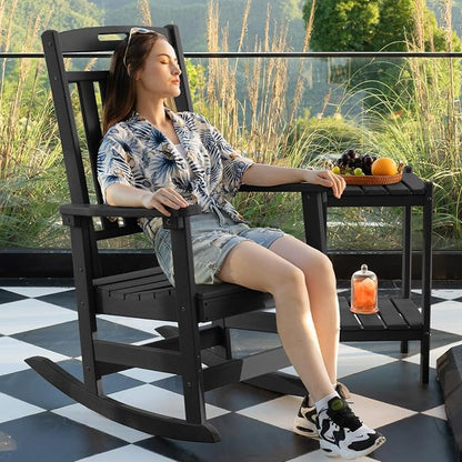 Oversized HDPE Outdoor Rocking Chair Set of 2, All-Weather, Extra Large & Extra - Image 8