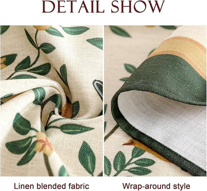patdrea Designer Linen Vintage Small Table Cloth for Round Table,Durable Breathable Tablecloth,Cover Fall Dacorative for Kitchen Dining Parties,Holiday Christmas,Thanksgiving,Diameter 55"-Warbler