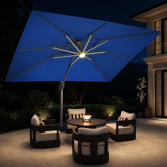 JZAC & QZYD 9x12 FT Cantilever Offset Patio Umbrella - Image 2