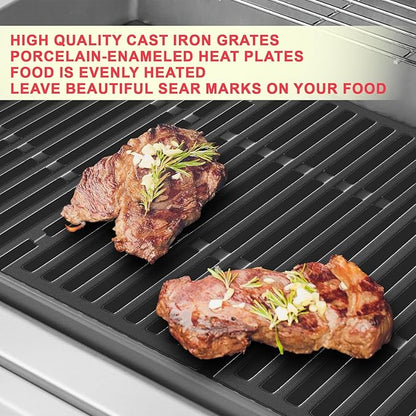 Spirit E-310 Grill Parts 7638 Grill Grates 7636 Flavorizer Bars for Weber Spirit 300 Series Grills S-330 E-320 E-330 S-310 SP-310 Grill GS4 Spirit 2 E310 S-310 Replacement Parts (Front Mount Controls)