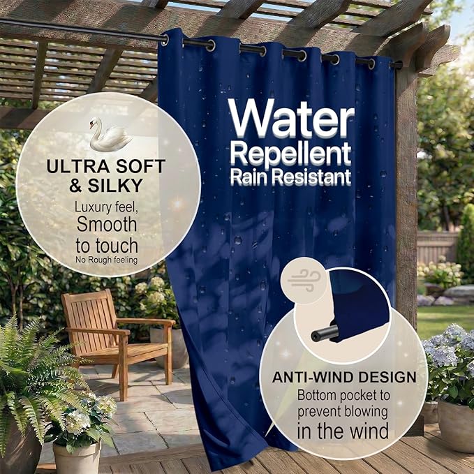 Outdoor Indoor Curtains W52 x L108 - Image 4