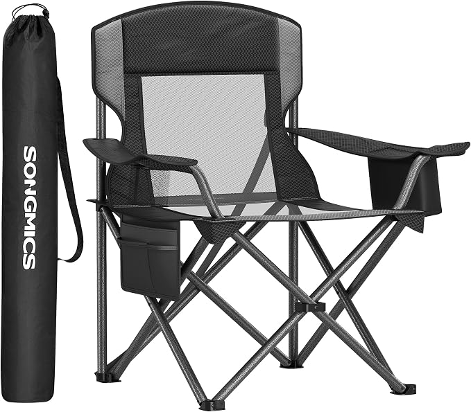 SONGMICS Camping Chair, Folding Oversized Chair, Comfortable and Heavy-Duty by Unknown