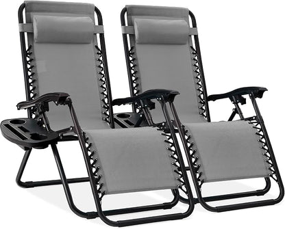 Best Choice Products Set of 2 Adjustable Steel Mesh Zero Gravity Lounge Chair by Unknown