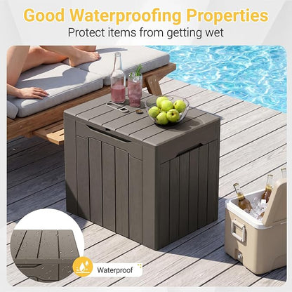 Greesum 33 Gallon Resin Deck Box All Weather Outdoor Storage Boxes, Outdoor Toys - Image 4
