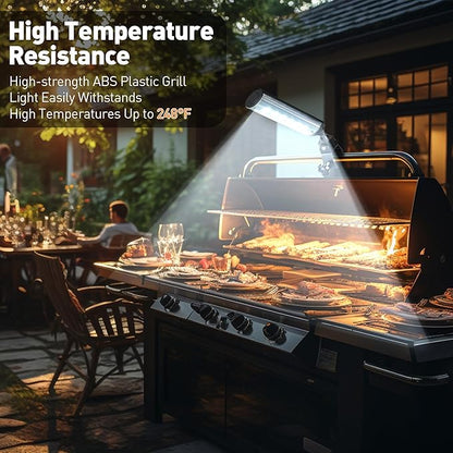 Meonum 1 Pack BBQ Grill Light Compatible with Blackstone Griddle for Outdoor Grill, Gifts for Men Dad Husband, Battery Operated Barbecue Lights with 360 Degrees Adjustable C Shape Clamp