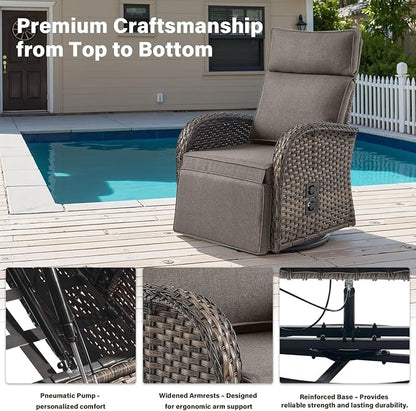 5 Piece Wicker Patio Furniture Set - Image 5
