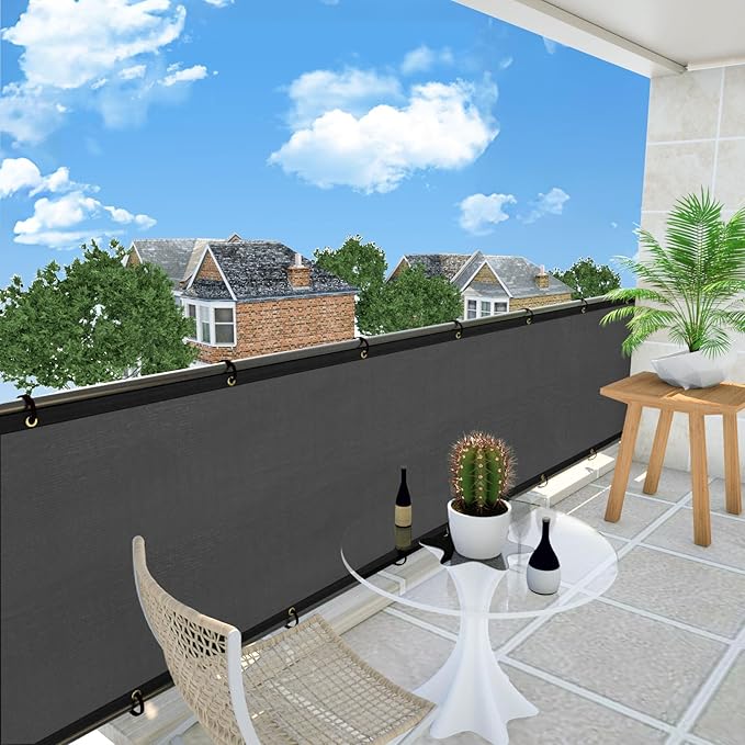 UPGRADE Privacy Fence Screen 6'x12' Dark Grey Outdoor 90% Visibility Blockage 170 GSM Mesh Shade Cover Panels for Backyard,Balcony,Home Decoration with Zip Ties,Customized Avaliable