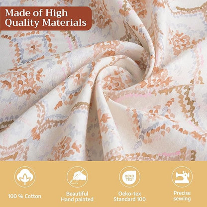 Maison d' Hermine Table Cloth Square Table 100% Cotton 60 x 60 Inches Fall Tablecloth Reusable Everyday Use for Thanksgiving Christmas Decorations Dining Farmhouse Party (Fair Isle)