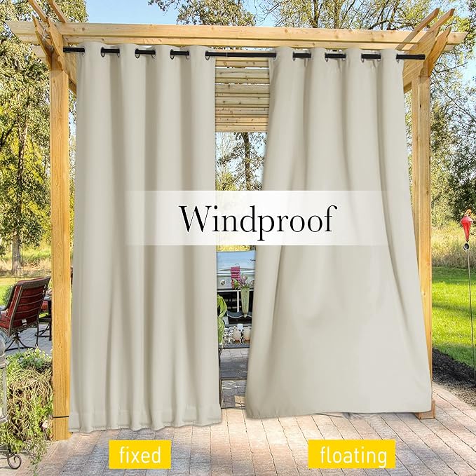 NICETOWN 2 Panels Waterproof Outdoor Curtains - Image 6