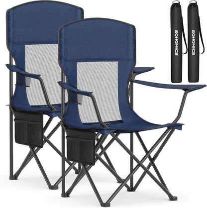 SONGMICS 2 Pack Breathable Camping Chairs, 330 lb Capacity Foldable Outdoor by Unknown