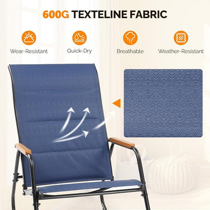VINGLI Outdoor Rocking Chair, Textilene Mesh Patio Rocker, Heavy Duty 450 lbs - Image 5