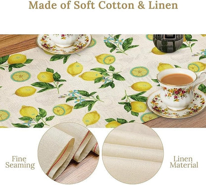 Lemon Buffalo Plaid Table Runner,Rustic Farm Fruit Aesthetic Country Farmhouse Dining Table Decoration for Home Holiday Party Dresser Kitchen Cabin Restaurant Wedding Decor 13×120in