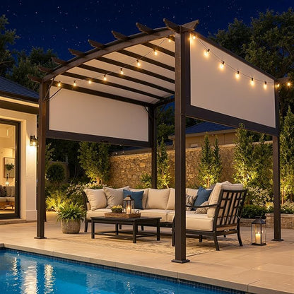 VINGLI 9'x 12' Outdoor Retractable Pergola Canopy - Image 6