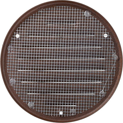Square Ventilation Grille / 5" Inch Inside Measurement/Brown Metal Air Vent Louver - Inside/Outside use/Ø 5.25" Inch Outer Measurement