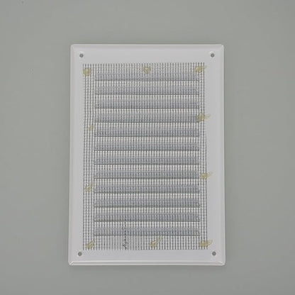 Square Ventilation Grille / 5" x 7" Inch Inside Measurement/White Metal Air Vent Louver - Inside/Outside use / 6.5" x 9.5" Inch Outer Measurement