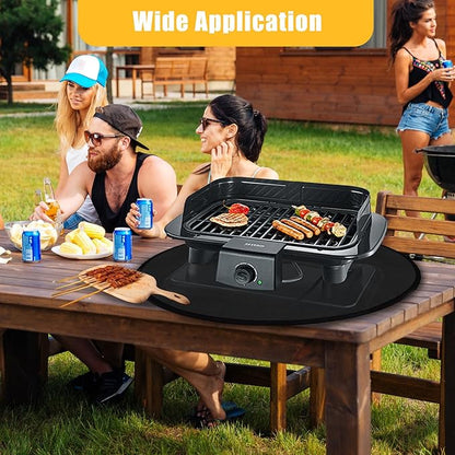 30" Round Grill Mat, Fire Pit Mat Fireproof Under Grill Oil-Proof Waterproof BBQ Pad for Outdoor Grill Accessories, Heat Resistant Protective Deck and Patio Fire Resistant Pad