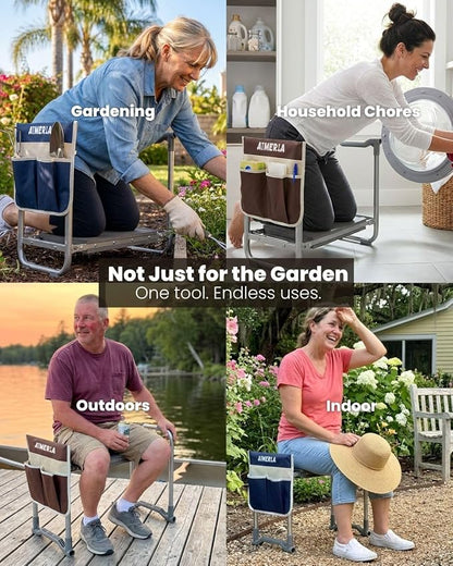 Foldable Garden Kneeler Seat Heavy Duty Garden Stool - Image 7