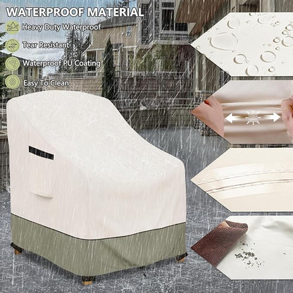 Outdoor Chair Covers 32" W x 34" D x 34" H,600D Heavy Duty Waterproof Patio Chair Cover,Outdoor Furniture Covers for Lawn/Garden Chiar
