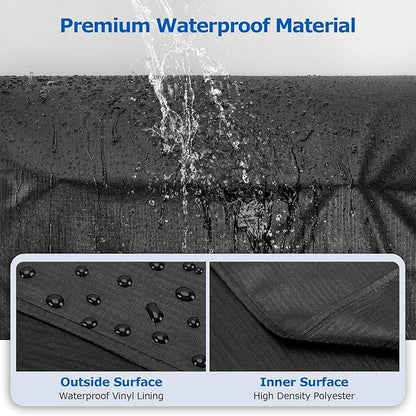 SunPatio Grill Cover for Traeger 20 Series, Heavy Duty Waterproof Wood Pellet Smoker Cover, Compatible with Junior, Tailgate & Recteq 340 Grills, All Weather Protection Full Length Barbecue Protector