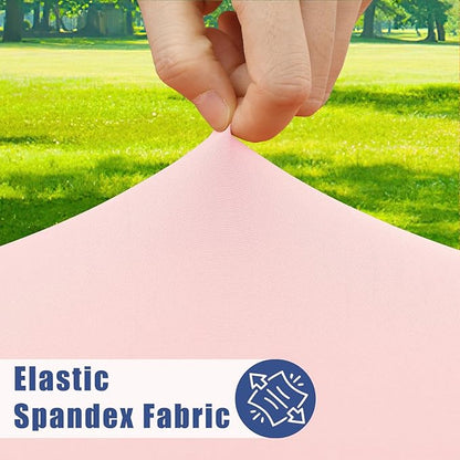 Spandex 6 Foot Rectangle Table Cloth 6 Pack, Elastic Fitted Tablecloths for Picnic, Stretch Washable Patio Table Cover for Outdoor, Camping, Banquet and Parties (Pink, 30"x72")