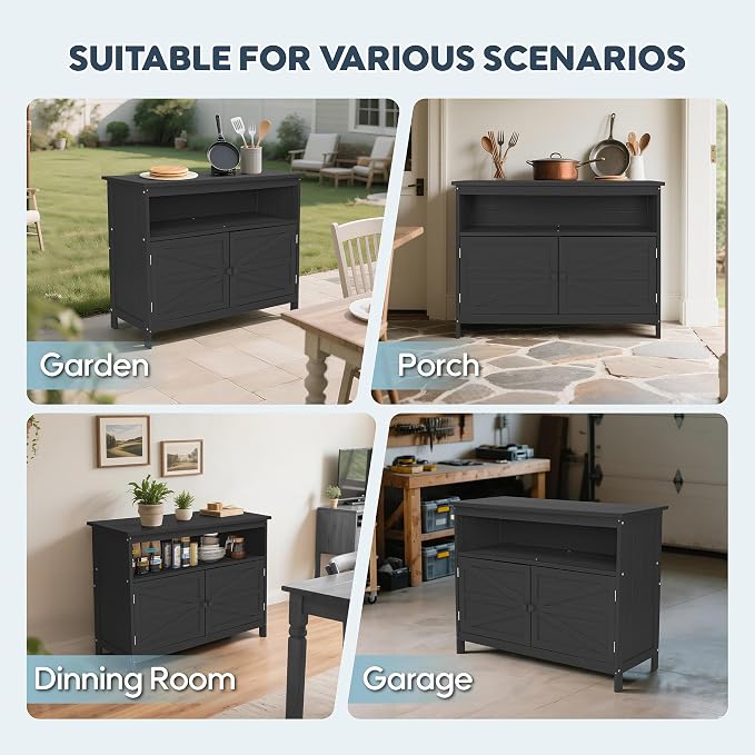 HIPS All-Weather Outdoor Storage Cabinet, Outdoor Sideboard - Image 8