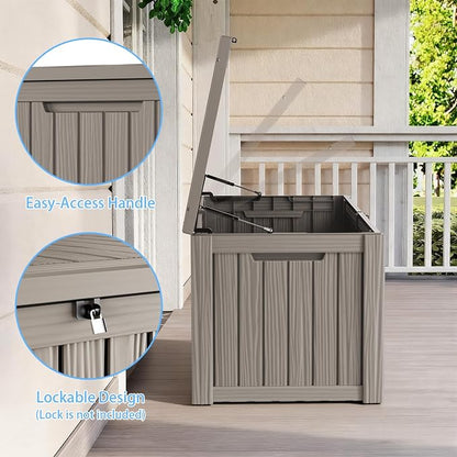 200 Gallon Large Outdoor Storage Box Waterproof, UV Resistant Resin Deck Box - Image 5