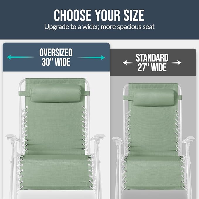 Best Choice Products Set of 2 Extra Wide Adjustable Steel Mesh Zero Gravity - Image 4