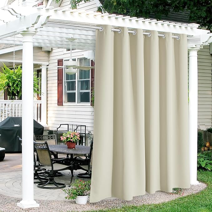 RYB HOME Outdoor Curtains for Patio Waterproof Privacy Thermal Insulated | by RYBHOME