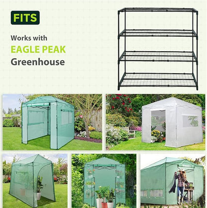 EAGLE PEAK Greenhouse Shelving Staging Double 4 Tier, Outdoor/Indoor Plant - Image 7