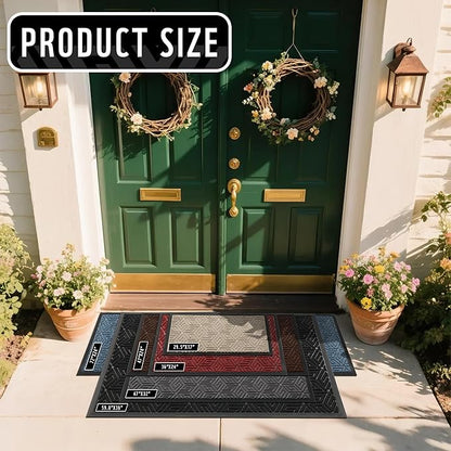 Yimobra Large Door Mat 36x24, All-Weather Waterproof Outdoor Mats for Front Door, Non Slip Rubber Doormat for Patio Proch Outside Entryway Indoor, Blue