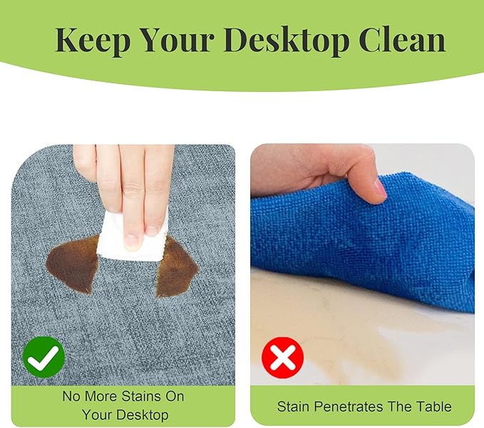 13-Inch Faux Leather Round Placemats Set of 6, Waterproof Anti-Slip Dual Sided Place mats, Heat Resistant Washable Table Mats with Coaster, Suitable for Indoor & Outdoor (6, Black Light Blue)