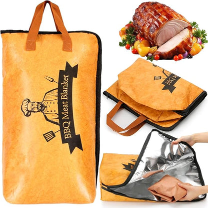 BBQ Blanket for Resting Meat Compatible with Traeger Pellet Smoker-Meat Insulated Bag for Brisket/Pork Shoulder/Steak-Birthday Stocking Stuffers BBQ Accessories for Men Dad(21 inch)