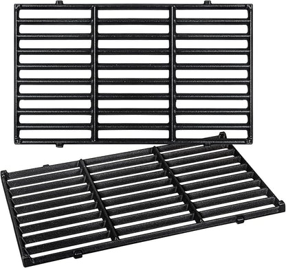 7637 Cast Iron Cooking Grid Grate for Weber Spirit I & II 200, Spirit E210 E220 S210 S220 Gas Grills with Front-Mounted Control Panels,17.5 Inch Grill Grates for Weber 46010074 Gas Grills,2-Pack