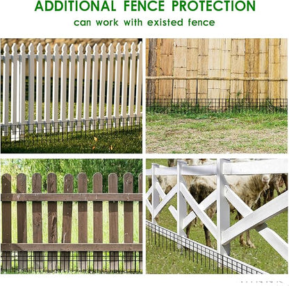 24x15-inch No Dig Animal Barrier Fence, 10 Pack Black Dig Protective Fence with 1.5 inch Spike spacing, Dog/Rabbit/Groundhog Underground Defence, for Outdoor Garden Patio