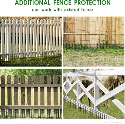 24x15-inch No Dig Animal Barrier Fence, 20 Pack Black Dig Protective Fence with 1.5 inch Spike spacing, Dog/Rabbit/Groundhog Underground Defence, for Outdoor Garden Patio
