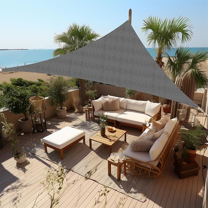 Shade&Beyond Custom Sun Shade Sail 8'x10'x12.8' Triangle Sun Sail Shades Patio by ShadeBeyond