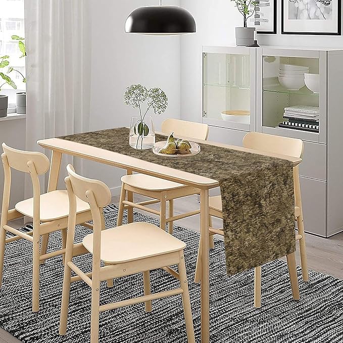 Forest Tree Bark Table Runner, Retro Camo Rustic Country Old Trunk Wood Table Runner for Home Kitchen Outdoor Party 13x70in