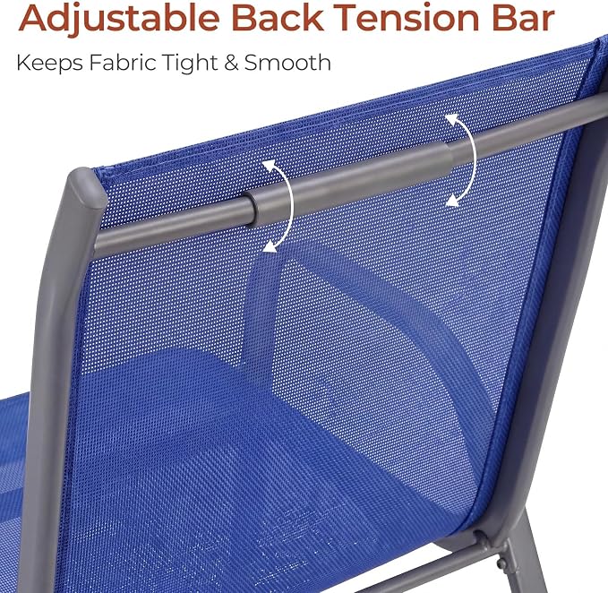 TLSUNNY Patio Chair, Outdoor Stackable Textilene Chairs Set of 4, - Image 7