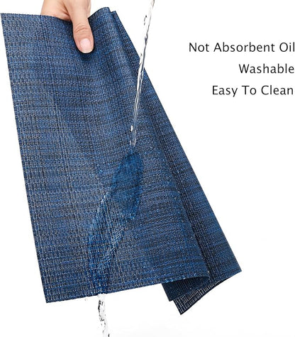 Myir JUN Table Runner, Vinyl Table Runner Indoor 55 Inch Long Arbitrarily Cropped Runner for Table Heatproof for Home Party (Dark Blue, 12 x 55 inch)