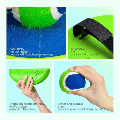 EVERICH TOY Upgraded Toss and Catch Ball Game Set, Kids Toy Stocking Stuffers for Boys Girls Ages 3-12, Includes 2 Paddles 2 Sticky Balls, Water-Resistant Indoor Outdoor Toy for Beach Pool Yard