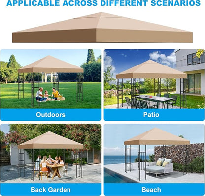 10x10 Gazebo Canopy Replacement Top, 300D High-Density Waterproof Single Layer - Image 4
