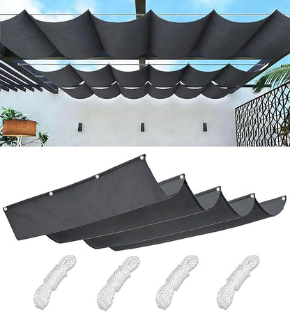 Retractable Wave Shade Cloth Waterproof 14' x 22' Sun Shade Sail Waterproof by WoaceSunShadeSail