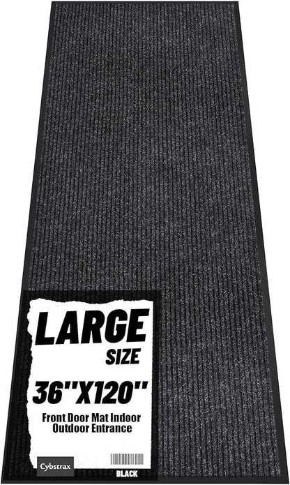 Front Door Mat Indoor Outdoor Entrance, 36" x 120" All-Season Heavy Duty Waterproof Doormat, Non-Slip Absorbent Entryway Mat, Easy to Clean, Low Profile Commercial Floor Mat for Indoor Outdoor