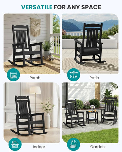 SERWALL Outdoor Rocking Chair Set of 6, Patio Rocking Chair, Porch Rocker - Image 7