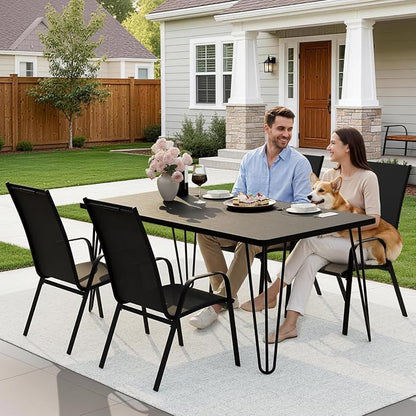 JEAREY Patio Dining Chairs Set of 4, Outdoor Stackable Dining Furniture Set - Image 6