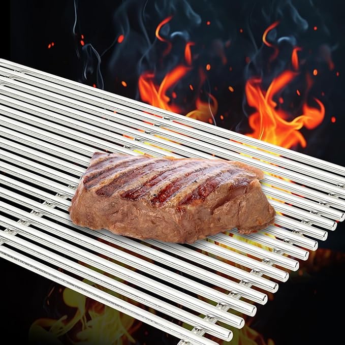 J&HYBBQ 18.75" Stainless Steel Grill Grates Replacement for Weber Genesis 300 Series Grills (2007-2016) - Heavy-Duty, Non-Stick, Easy to Clean Cooking Grates