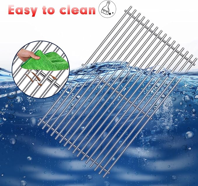 Grill Grates Flavorizer Bars Parts for Weber Genesis II E-410, S-410, Genesis II LX E-440, S-440, Weber 66089, 66097, 66041, 66033, 66796, Stainless Steel Porcelain Grids Heat Plate Deflectors