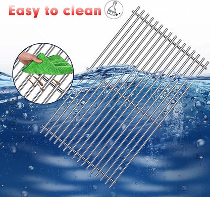 Grill Grates Flavorizer Bars Parts for Weber Genesis II E-410, S-410, Genesis II LX E-440, S-440, Weber 66089, 66097, 66041, 66033, 66796, Stainless Steel Grids Flavor Bars Heat Deflectors